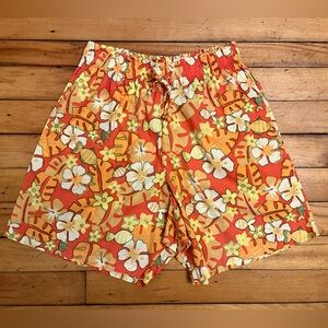 Vintage April Cornell Tropical Floral Shorts, Size Large